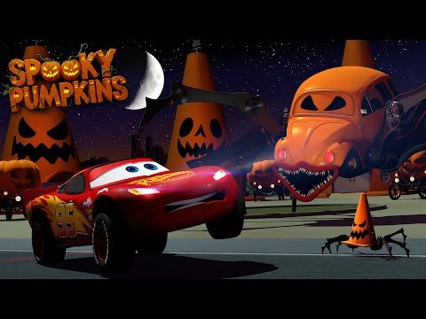 Cars Lightning McQueen Vs Spooky Pumpkins 🏎️ 🎃 Halloween Head Eater