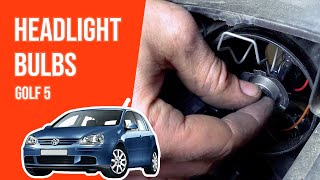 Youtube thumbnail of video "How to replace the headlight bulbs Golf 5 💡"