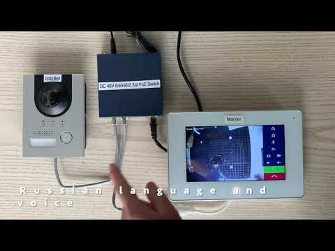 Dahua IP domofono monitorius su WIFI, 7 col. 1024x600,Micro SD kortelės prievadas,PoE(802.3af) baltas, SIP video