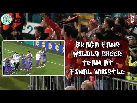 Braga Fans Wildly Cheer Team at Final Whistle - Celtic 0 - SC Braga 2 - 02/10/25