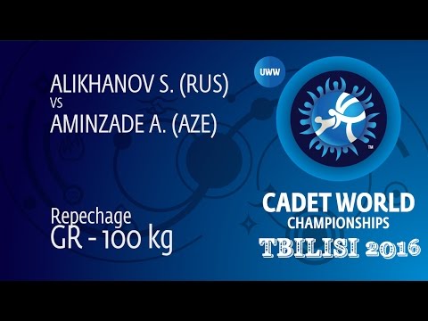 Repechage GR - 100 kg: S. ALIKHANOV (RUS) df. A. AMINZADE (AZE) by TF, 8-0