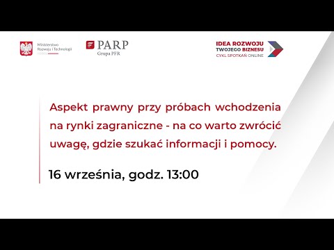 , title : 'Wideokonferencja: Aspekt prawny przy próbach wchodzenia na rynki zagraniczne.'