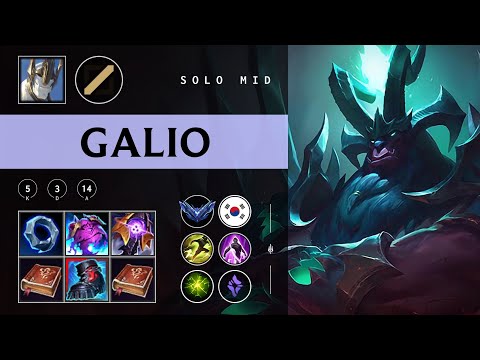 Galio Mid vs Syndra - KR Diamond Patch 25.24