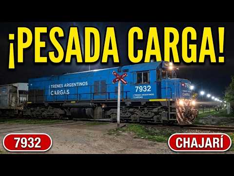 IMPRESIONANTE CARGA Locomotora 7932 Ferrocarril G Urquiza Trenes Argentinos 19-10-2026 Chajarí