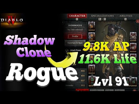 My Shadow Clone Rogue Build Update! - Level 91 | Diablo 4