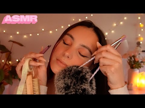 ASMR Brain Massage 🧠 Scratching \u0026 different tools on fluffy mic cover NO TALKING 🤫