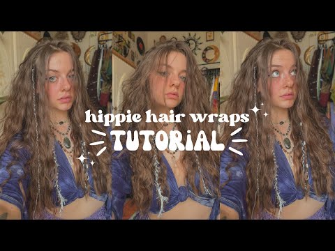 ༺ ☮️ HIPPIE HAIR WRAPS TUTORIAL ☮️༻ 3 ways to wrap...