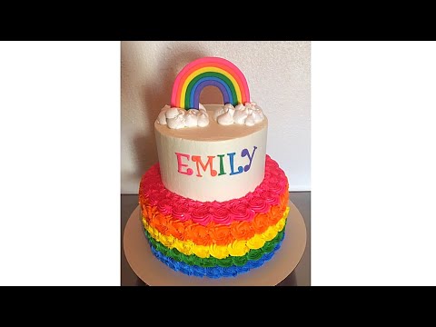 Rainbow cake ( Pastel de arco iris )