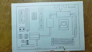 How to draw computer motherboard/ motherboard drawing