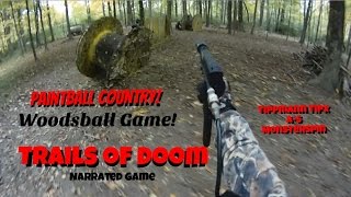 preview picture of video 'Paintball Country Woodsball Narrated Game 4.12.14 by Trails of Doom ZoomCam MonsterSpin'