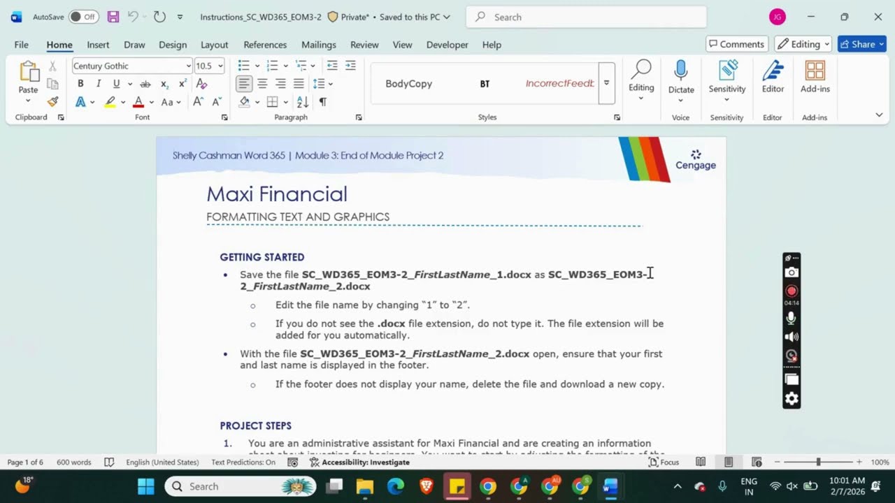 Shelly Cashman Word 365 | Module 3: End of Module Project 2 Maxi Financial #shellycashman