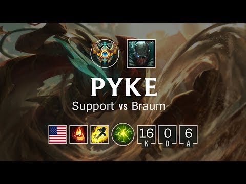Pyke Support vs Braum - NA Challenger Patch 8.18