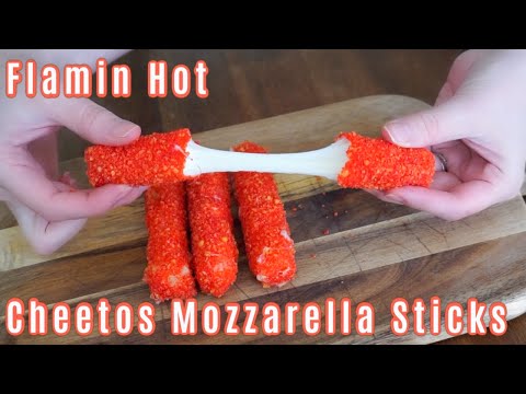 , title : 'Flamin 🔥 Hot Cheetos Mozzarella Sticks | Simple and Delish by Canan'
