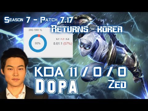 Dopa ZED vs LUCIAN Mid - Patch 7.17 KR Ranked