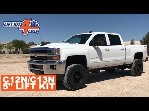 Zone Offroad C12N/C13N 5" Lift Kit 2011-18 Chevy 2500/3500 (Product Preview with before/after)