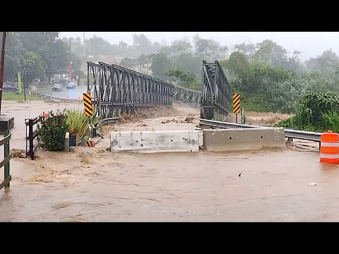 Puerto Rico bridge swept away by Hurricane Fiona