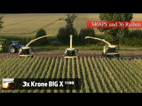3468PS! 36Reihen!🌽3x Krone Big X 1180 in der Maisernte