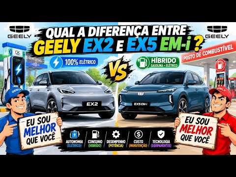ENTRE 2 CARROS - GEELY EX2 X GEELY EX5 - ELÉTRICO OU HIBRÍDO, CHINESES QUE VALEM A PENA