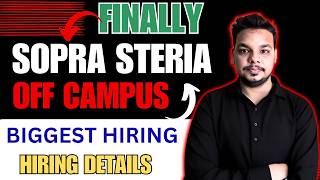 Finally Sopra Biggest Hiring Drive Announced | Off Campus Hiring Drives for 2026, 2025 Batch
