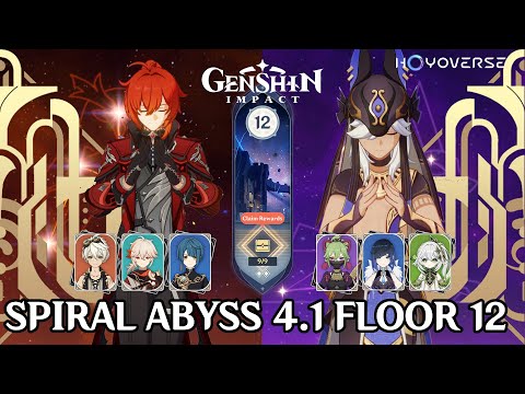 C6 Diluc Vaporize + C0 Cyno ThunderingFury Hyperbloom「 Spiral Abyss 4.1 Floor 12 」