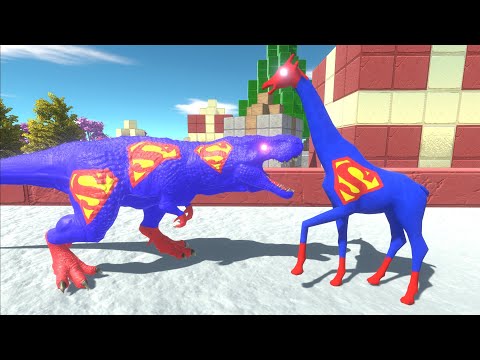 SUPERMAN GIRAFFE DEATH RUN - Animal Revolt Battle Simulator