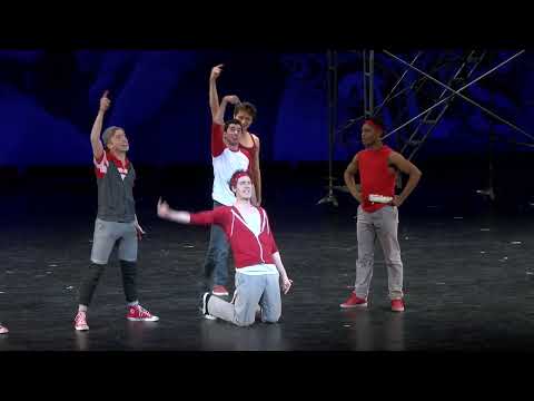 Screenshot from Gee, Officer Krupke lyrics video by West Side Story Ensemble