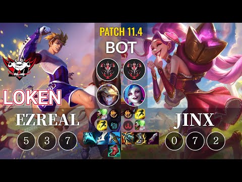 JDG LokeN Ezreal vs Jinx Bot - KR Patch 11.4