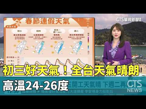初三好天氣！全台天氣晴朗　高溫24-26度