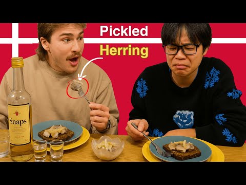 Foreigner tries Danish fish!