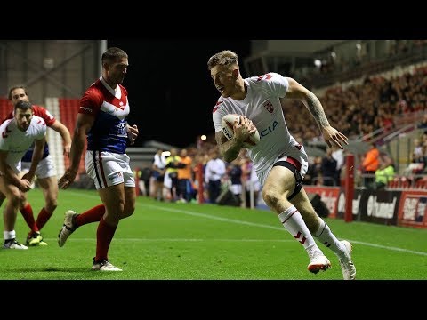 England 44 6 France Tom Johnstone hits first half hat trick on debut
