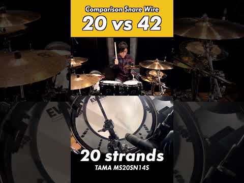 [Comparison] Snare wire 20 vs 42. how much does the sound change? #shorts #drums #snare