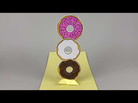 PopUpTober Day 30 - Donut 🍩 wobbly donut tower pop-up card