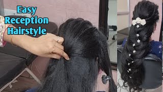 Reception hairstyle tutorial for beginners/Bridal hairstyle/easy hairstyle/trending hairstyle/puff