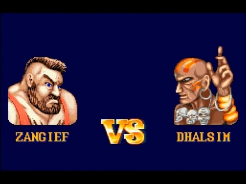 Street Fighter II SNES - Zangief vs. Dhalsim - Hardest Setting
