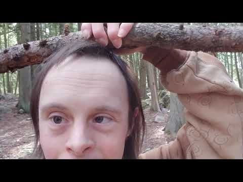 Me Walking In The Woods With Big Stick Balancing On My Head#