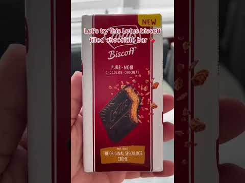 Lotus Biscoff Chocolate Bar Taste Test! Dark Chocolate Bar Filled With Lotus Biscoff Spread #shorts