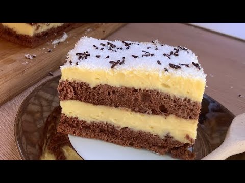 Prăjitura RAPIDA cu crema de vanilie și blat de cacao | se topește in gura 😋| GATA IN 30 DE MINUTE