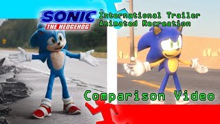 Sonic the Hedgehog Movie International Trailer - Animated Recreation (Comparison Video)