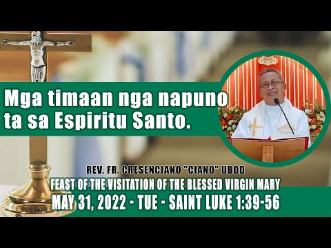 May 31, 2022 -  Mga timaan nga napuno ta sa Espiritu Santo. Fr Ciano Ubod Homily - Luke 1:39-56