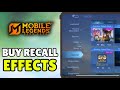 How To Buy Recall Effects In Mobile Legends Using Diamonds Magic Dust Get Recall In Mobile Legends