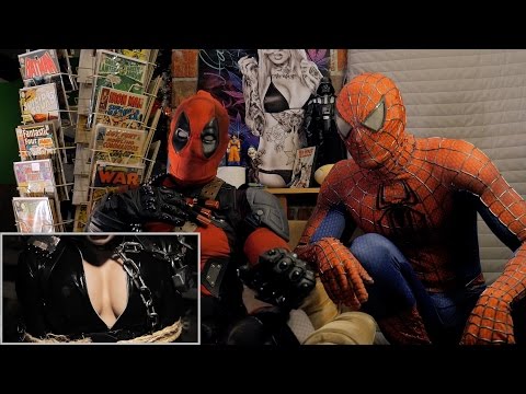 DEADPOOL vs BATMAN - REACTION SPANDEX - with SPIDER-MAN and DEADPOOL