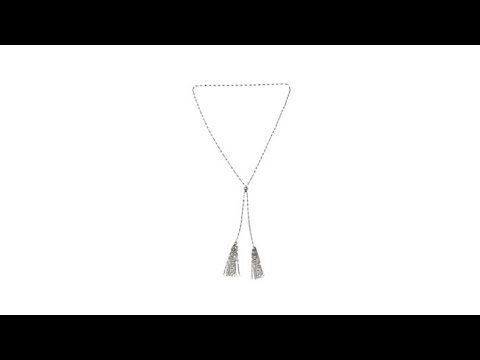 Sevilla Silver Sparkle Chain Tassel Drop 32" Necklace
