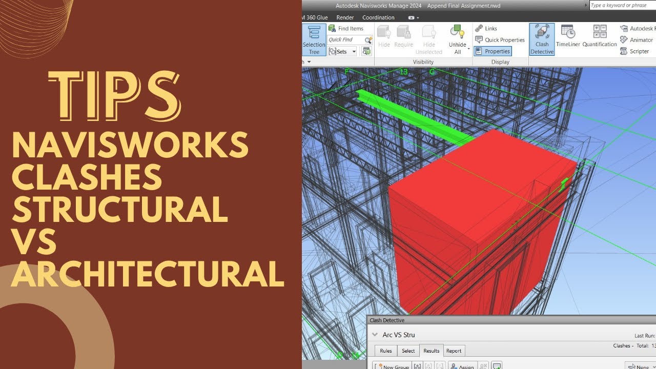 Structural vs Architectural Clash Detection in Navisworks | BIM Coordination Tutorial