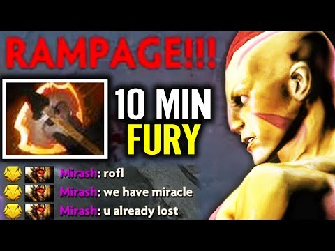 Miracle- 10 Min Battle Fury ANTI MAGE!!! RAMPAGE Epic Carry 10k mmr Dota 2