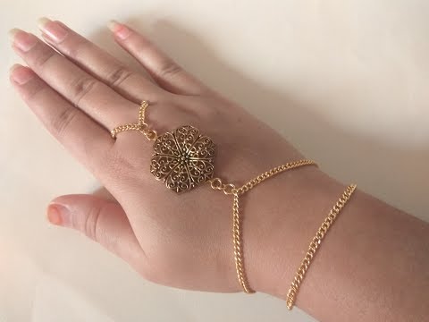 Designer Ring Bracelet : Full Tutorial : DIY : Goldan Chain Ring Bracelet for Women | Art with HHS Video
