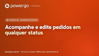 Listagem de Pedidos: filtros, edição e ações