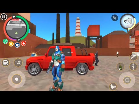 Rope hero vice town game | Roe hero vs military base fight electro gun | Games on