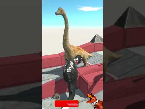 Brachiosaurus  vs Venom T-rex  death run - Animal Revolt Battle Simulator #shorts
