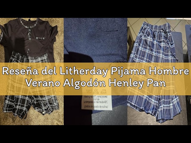 Vídeo relacionado con WAZHAKU Pijama para hombre, juego de pijama corto de algodón y verano, ropa de dormir para hombre con estampado de osos camiseta + pantalones de pijama a cuadros de dos piezas para verano, S verde., L