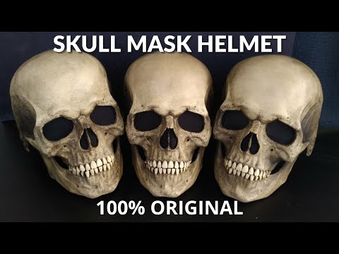 Full head skull mask/helmet with movable jaw